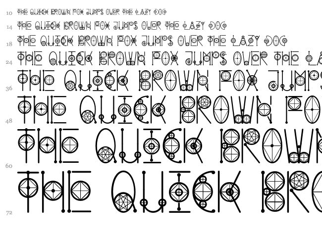 Round Geometric font waterfall